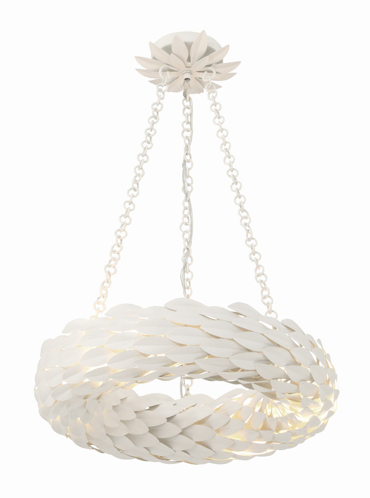 Broche 6 Light Matte White Chandelier - C193-535-MT