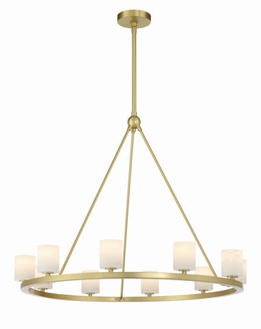 Aragon 10 Light Soft Brass Chandelier - C193-ARA-10265-SB-ST