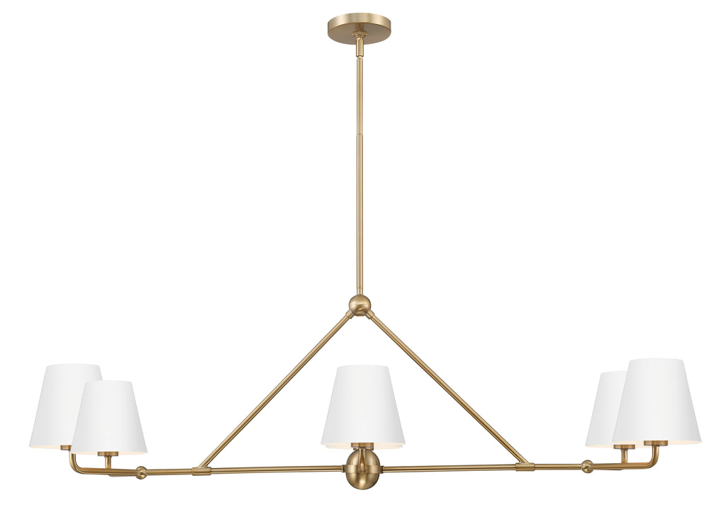 Xavier 6 Light Vibrant Gold + White Chandelier - C193-XAV-B9306-VG-WH