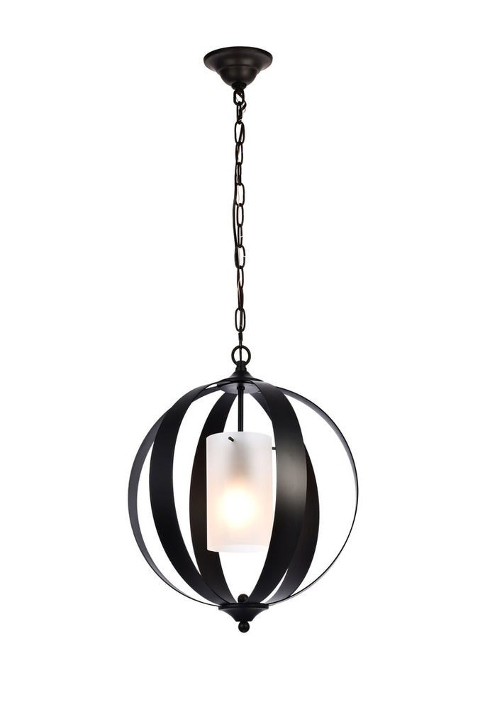 ZC121-LD6012D15BK - Living District: Marion Collection Pendant D15 H19 Lt:1 Black Finish