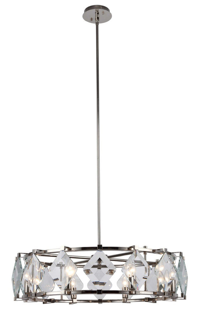 ZC121-4000D30PN - Urban Classic: Endicott 8 Light Polished Nickel Clear Glass Chandelier