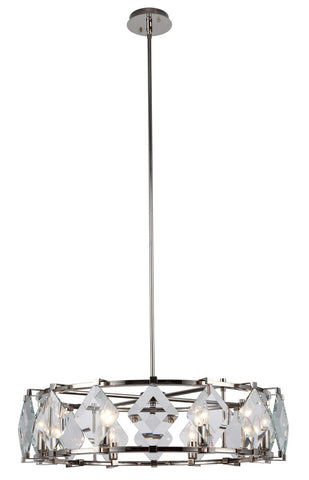 ZC121-4000D30PN - Urban Classic: Endicott 8 Light Polished Nickel Clear Glass Chandelier