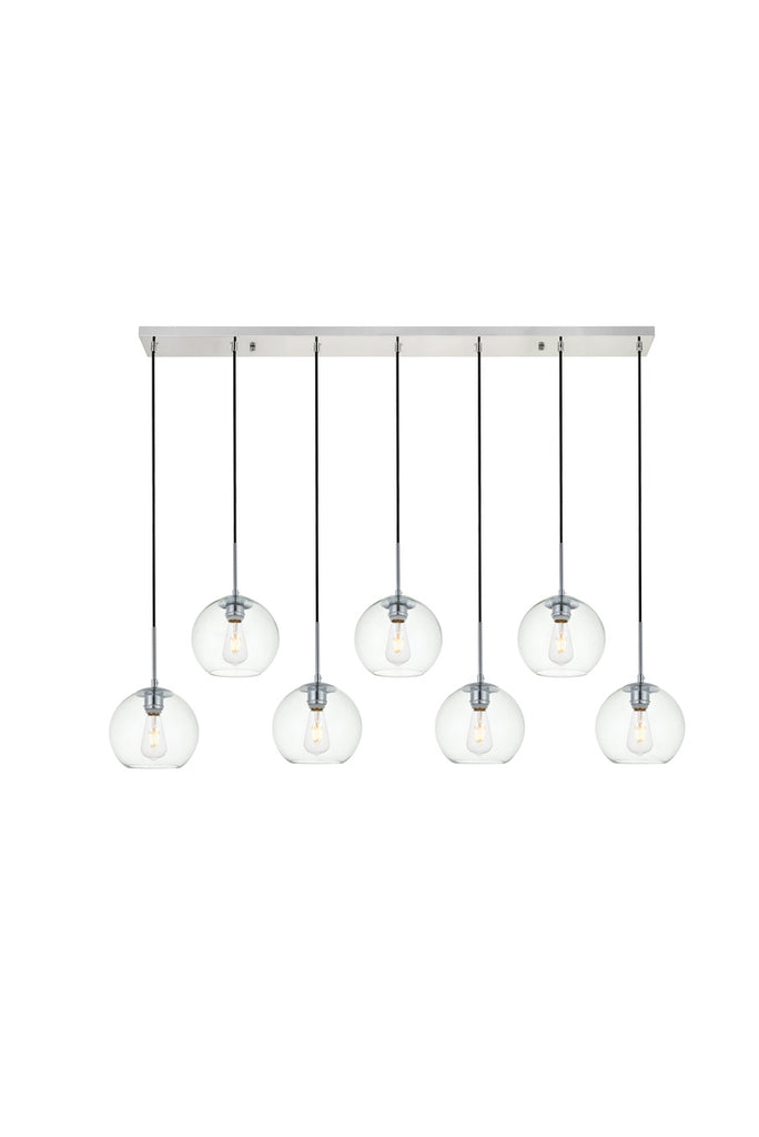 ZC121-LD2230C - Living District: Baxter 7 Lights Chrome Pendant With Clear Glass