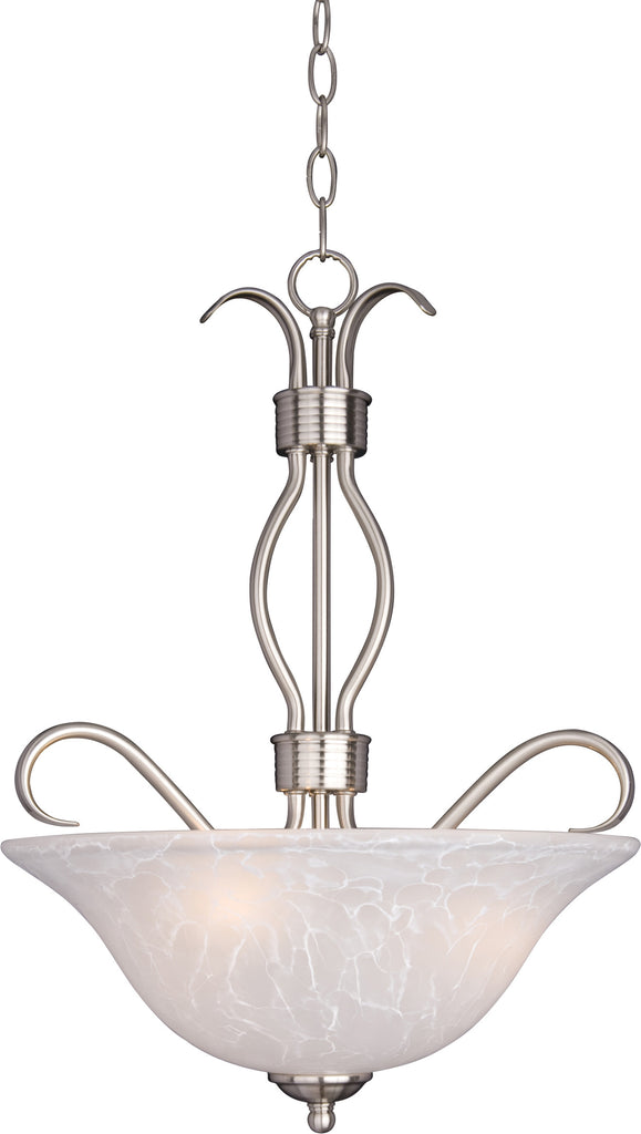 Basix 3-Light Invert Bowl Pendant Satin Nickel - C157-10121ICSN