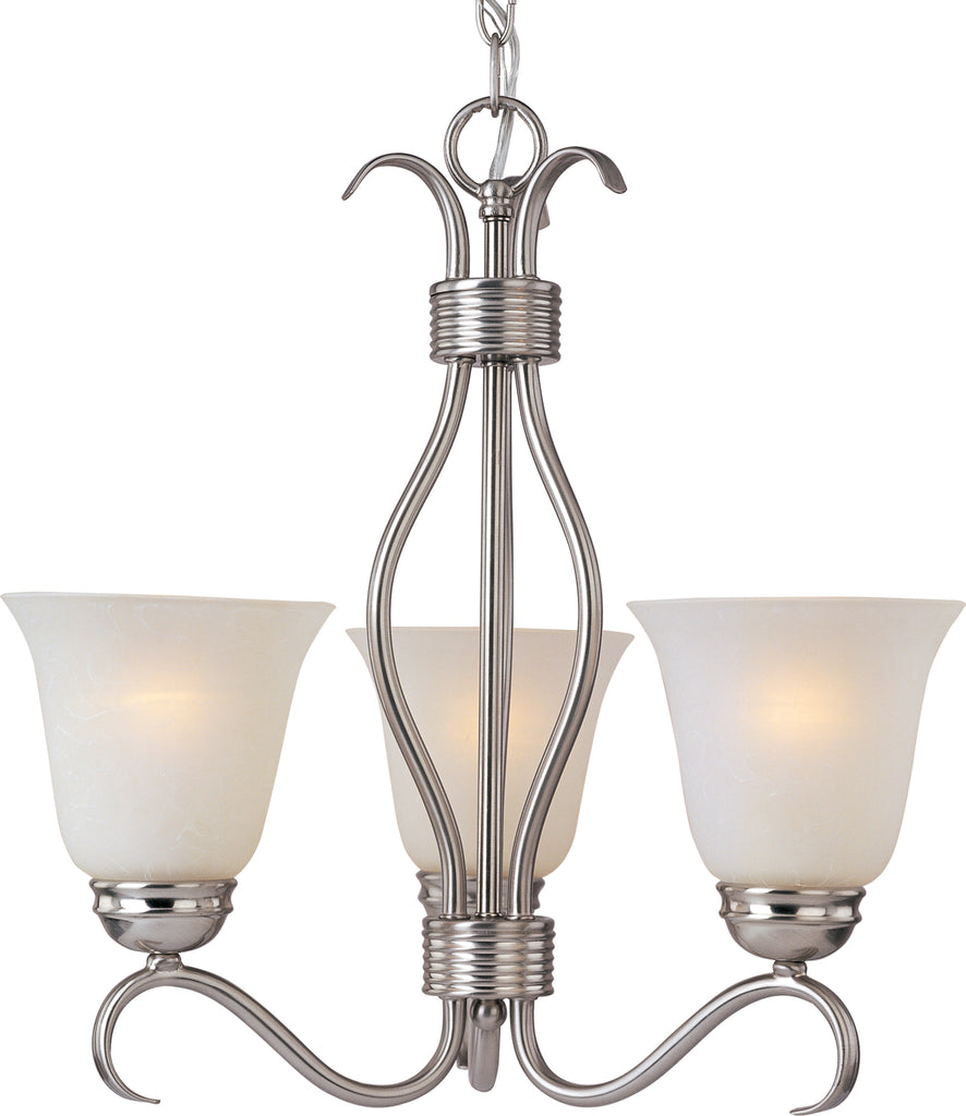 Basix 3-Light Chandelier Satin Nickel - C157-10123ICSN