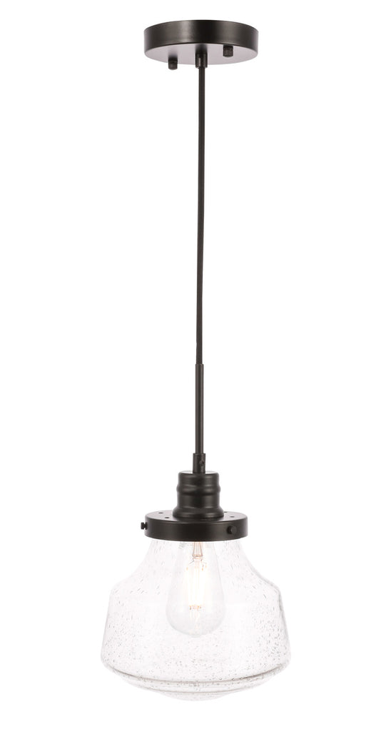 ZC121-LD6252BK - Living District: Lyle 1 light Black and Clear seeded glass pendant