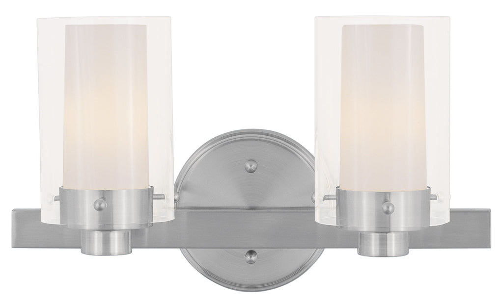 Livex Manhattan 2 Light Brushed Nickel Bath Light - C185-1542-91