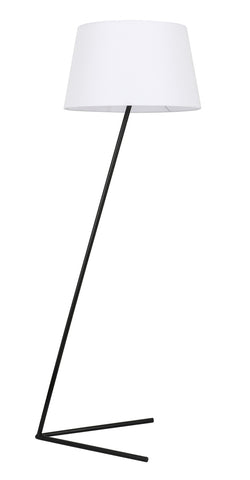 ZC121-LD6180BK - Living District: Cason 1 light Black and White shade Floor lamp