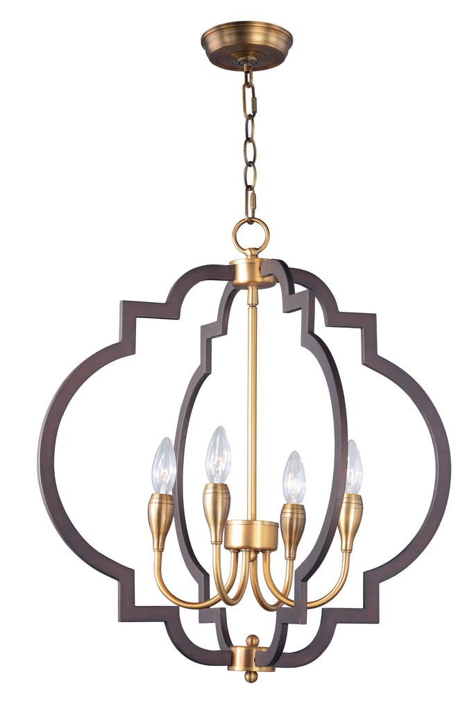 Crest 4-Light Chandelier Oil Rubbed Bronze and Antique Brass - C157-20293OIAB