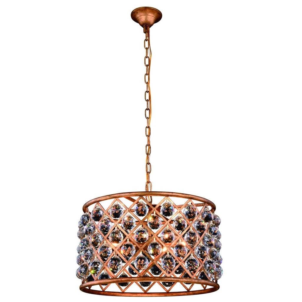 ZC121-1206D20GI/RC - Urban Classic: Madison 6 light Golden Iron Pendant Clear Royal Cut Crystal