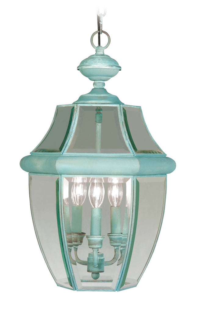 Livex Monterey 3 Light Verdigris Outdoor Chain Lantern  - C185-2355-06