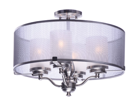 Lucid 4-Light Semi-Flush Mount Satin Nickel - C157-24550SSSN