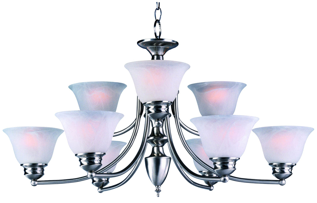 Malaga 9-Light Chandelier Satin Nickel - C157-2685FTSN