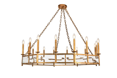 ZC121-1538D37GI - Urban Classic: Exeter 12 light Golden Iron Chandelier Clear Royal Cut Crystal