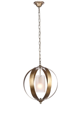 ZC121-LD6012D15S - Living District: Marion Collection Pendant D15 H19 Lt:1 Vintage Sliver Finish