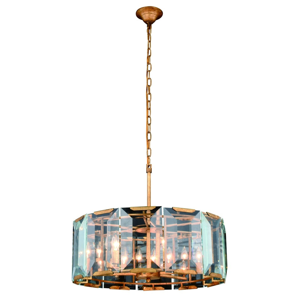 ZC121-1211D26GI - Urban Classic: Monaco 6 light Golden Iron Chandelier Clear Glass Crystal