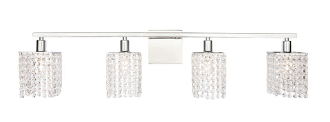 ZC121-LD7013C - Living District: Phineas 4 light Chrome and Clear Crystals wall sconce