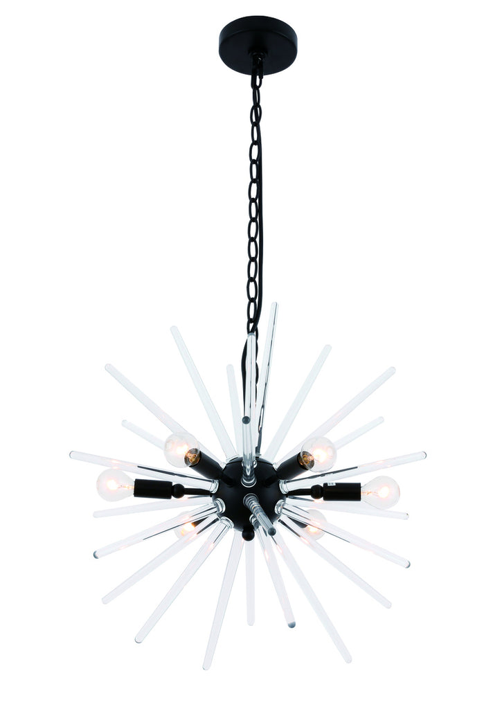 ZC121-LD7507BK - Living District: Horizon 6 light Black Pendant