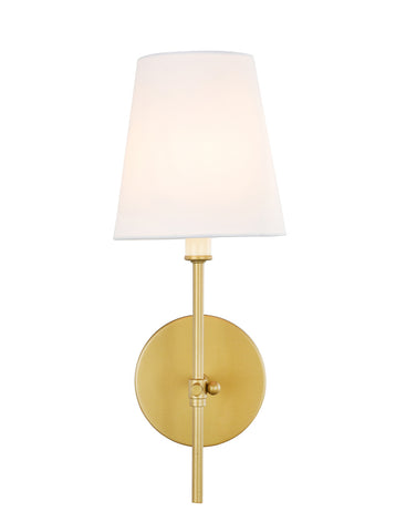 ZC121-LD6004W6BR - Living District: Mel 1 light Brass and White shade wall sconce