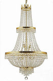 Set of 3-1 French Empire Crystal Chandelier Lighting H50" X W24" - Great for The Dining Room, Living Room! and 2 Empire Crystal Wall Sconce Lighting H 18" X W 9.5" X D 5" - 1EA CG/870/15 + 2EA WALLSCONCE/CG/4/5