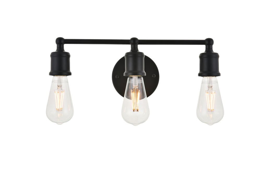 ZC121-LD4028W16BK - Living District: Serif 3 light black Wall Sconce