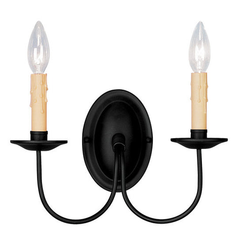 Livex Heritage 2 Light Black Wall Sconce - C185-4452-04