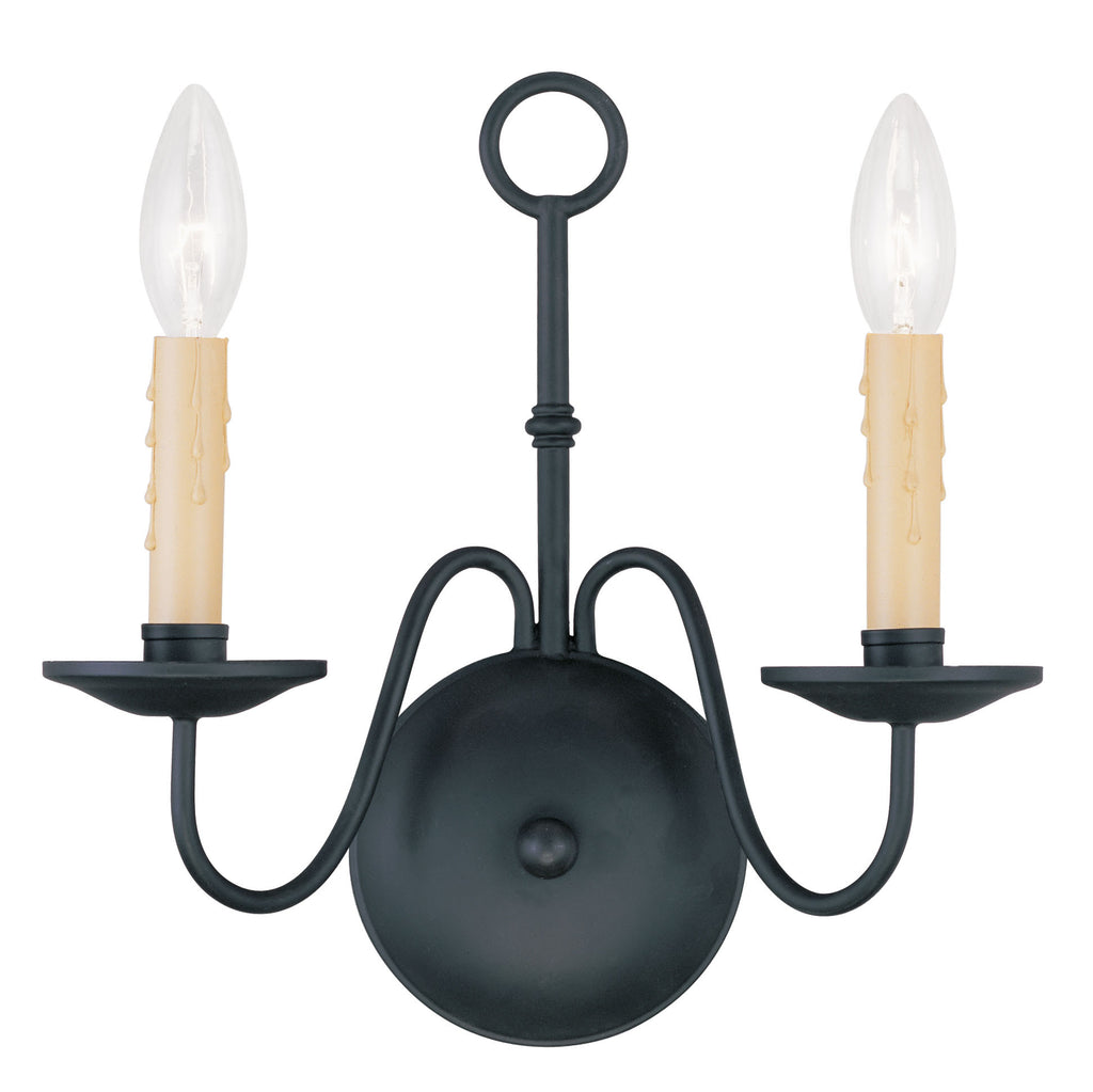 Livex Heritage 2 Light Black Wall Sconce - C185-4492-04