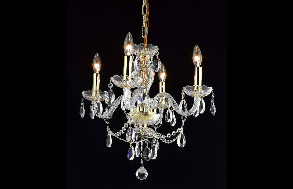 C121-7834D17G/RC - Regency Lighting: Princeton 4 light Gold Pendant Clear Royal Cut Crystal