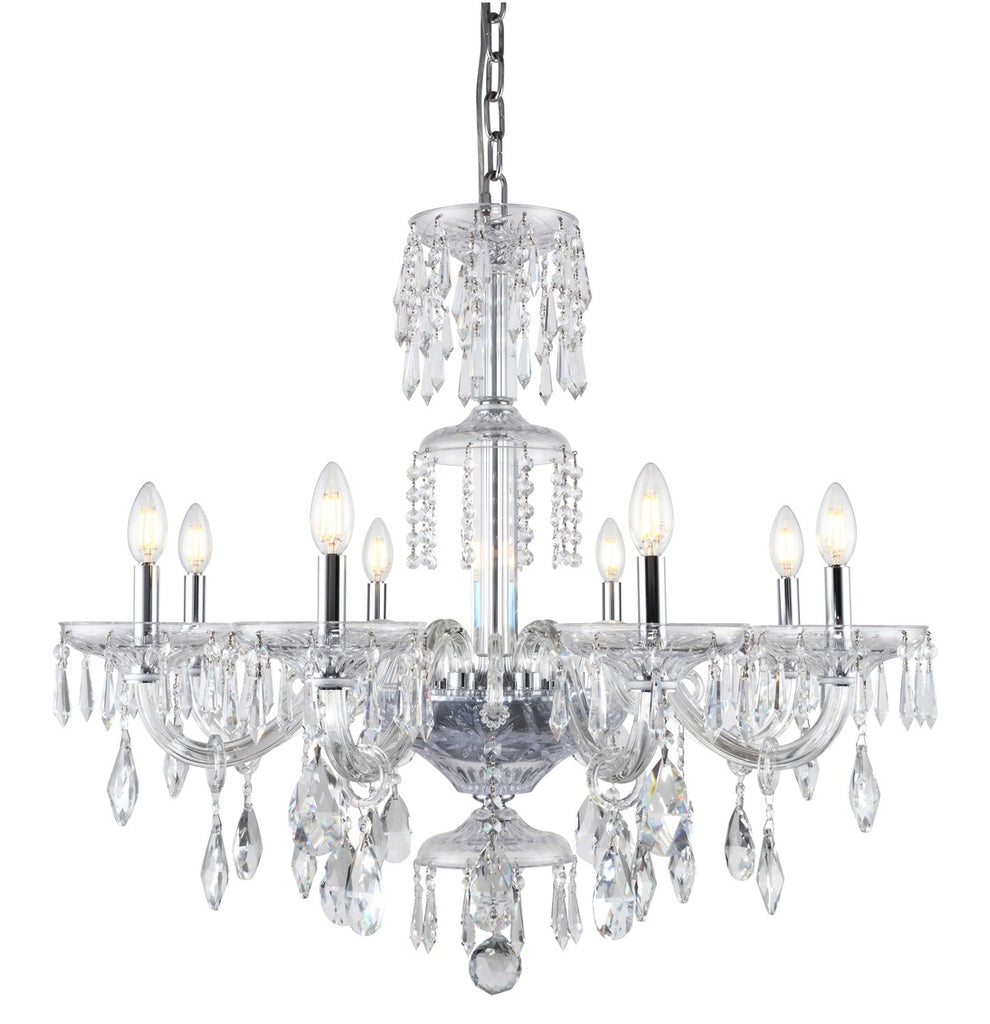 ZC121-7873D31C/RC - Regency Lighting: Elliott 8 light Chrome Chandelier Clear Royal Cut Crystal