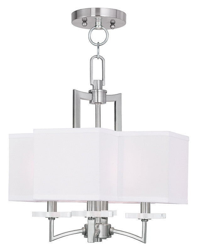 Livex Woodland Park  4 Light BN Mini Chandelier/Ceiling Mount - C185-50704-91