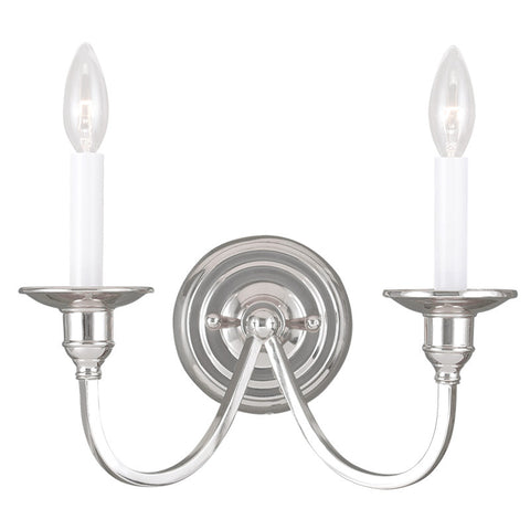 Livex Cranford 2 Light Polished Nickel Wall Sconce - C185-5142-35