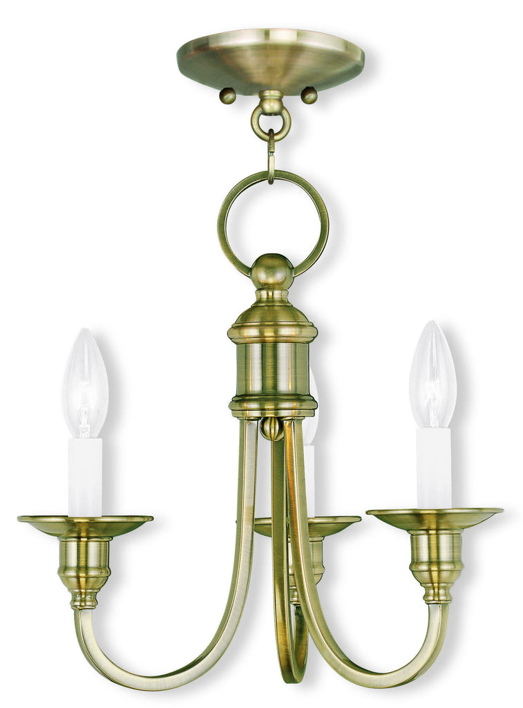 Livex Cranford 3 Light AB Mini Chandelier/Ceiling Mount - C185-5143-01