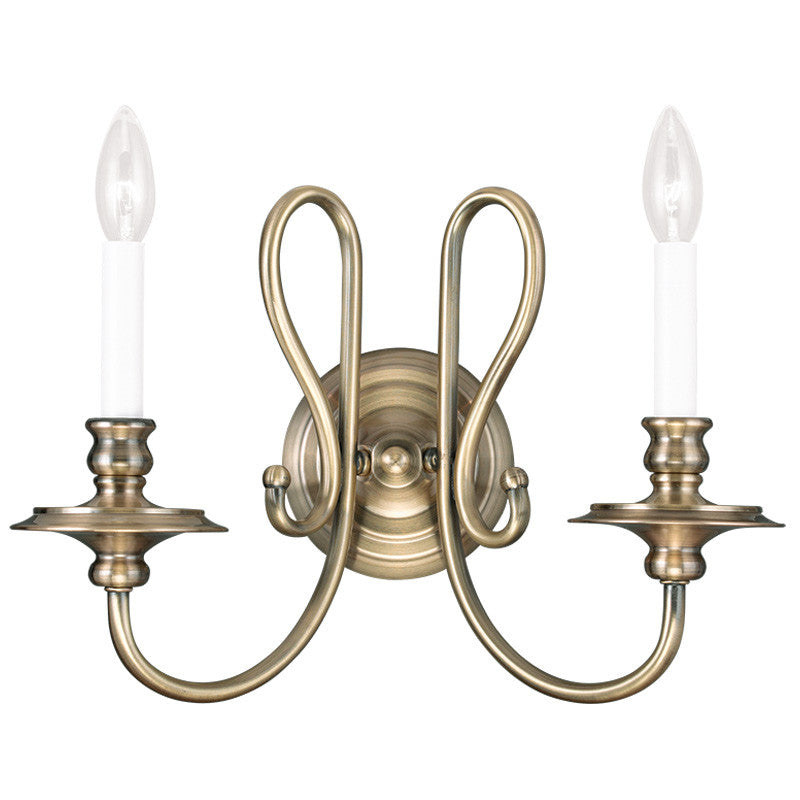 Livex Caldwell 2 Light Antique Brass Wall Sconce - C185-5162-01