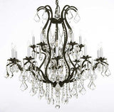 Set of 2-1 Wrought Iron Chandelier Crystal Chandeliers Lighting H36" X W36" and 1 Wrought Iron Crystal Chandelier Lighting - Great for Bedroom, Kitchen, Dining Room, Living Room, and More! - A500-1EA 3034/10+5 + 1EA 3530/6