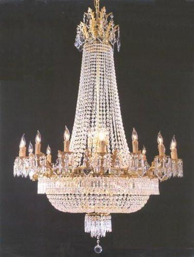 Swarovski Crystal Trimmed Chandelier French Empire Crystal Chandelier Lighting H90" X W60" 36 Lights - A500-1280/24+12 Sw