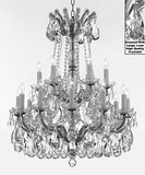 Swarovski Crystal Trimmed Maria Theresa Chandelier Lights Fixture Pendant Ceiling Lamp Dressed With Large Luxe Crystals H30" X W28" - Good For Dining Room Foyer Entryway Family Living Room - A83-Cs/B90/152/18Sw