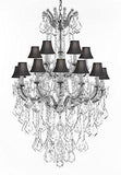Swarovski Crystal Trimmed Chandelier Maria Theresa Crystal Chandelier Chandeliers Lighting With Black Shades H 50" X W 30" - Great For Dining Room Entryway Or Living Room - A500-B13/Cs/Blackshades/152/18Sw