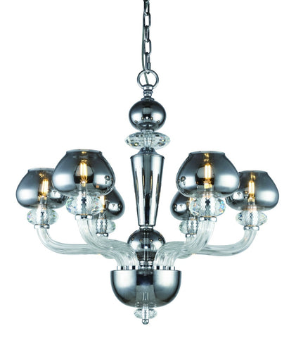 ZC121-7874D26SS - Regency Lighting: Prescott 6 Light Silver Shade Chandelier