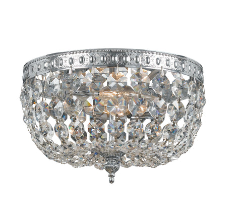 2 Light Polished Chrome Traditional Ceiling Mount Draped In Clear Spectra Crystal - C193-708-CH-CL-SAQ