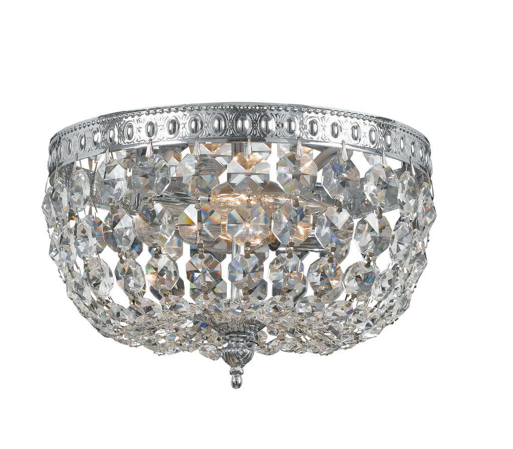 2 Light Chrome Traditional Ceiling Mount Draped In Clear Spectra Crystal - C193-710-CH-CL-SAQ