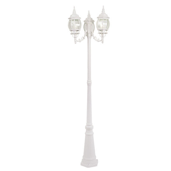 Livex Frontenac 3 Light White Outdoor 3 Head Post - C185-7710-03