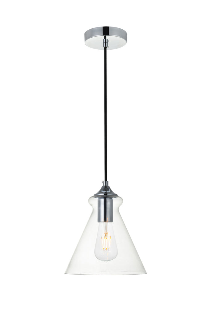 ZC121-LD2244C - Living District: Destry 1 Light Chrome Pendant With Clear Glass