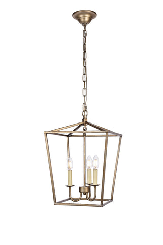 ZC121-LD6008D12S - Living District: Maddox Collection Pendant D12.5 H18.25 Lt:3 Vintage Sliver Finish