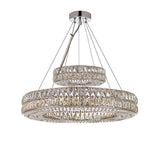 Crystal Nimbus Ring Chandelier Modern/Contemporary Lighting Pendant 40" Wide - for Dining Room, Foyer, Entryway, Family Room - Double Ring! - GB104-3063/14+8