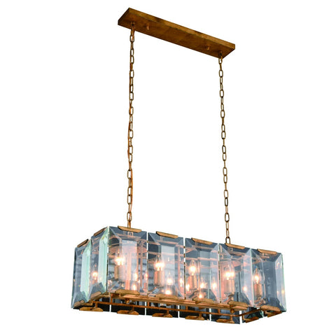 ZC121-1212D34GI - Urban Classic: Monaco 10 light Golden Iron Chandelier Clear Glass Crystal