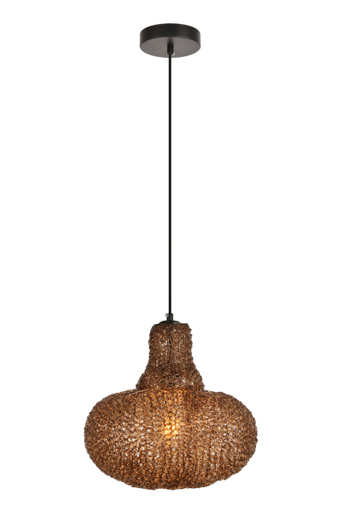 ZC121-LDPD2061 - Living District: Finola Collection Pendant D11.8'' H12.6 Lt:1 Black and Coffee Finish