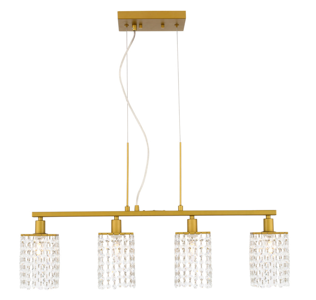 ZC121-LD7502BR - Living District: Taylor 4 light Brass Pendant