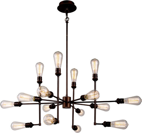 C121-1139D43CB By Elegant Lighting - Ophelia Collection Cocoa Brown Finish 15 Lights Pendant Lamp
