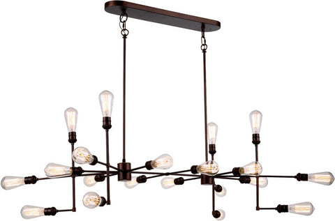 C121-1139D49CB By Elegant Lighting - Ophelia Collection Cocoa Brown Finish 20 Lights Pendant Lamp