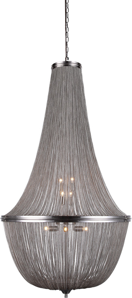 C121-1210D30PW By Elegant Lighting - Paloma Collection Pewter Finish 10 Lights Pendant Lamp